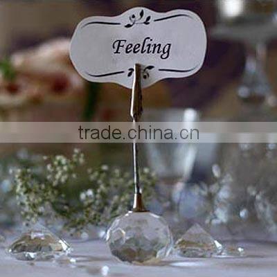 crystal facet ball wedding favor card holder