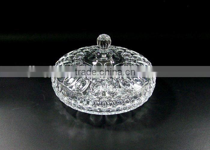 Round exquisite glass plate transparent glass fruit plate wholesale