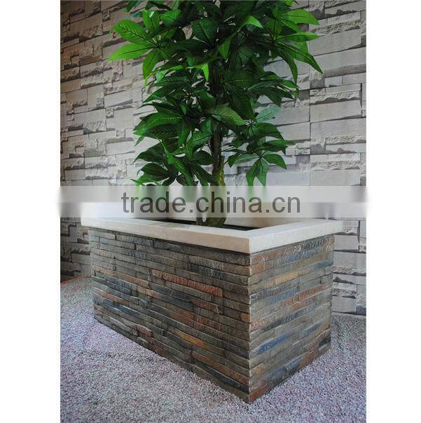 Strong Fiberglass Whitout Bottom Square Artificial Stone Planter
