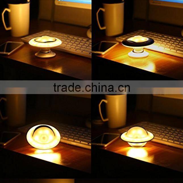 Cool Creative Rotating UFO Night Light, USB LED Motion Sensor Decorative Room Floor Night