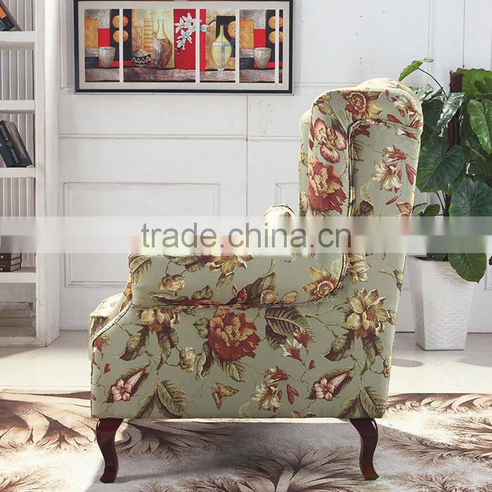 European rustic style fabric high back sofa chair LQ-D016#-1