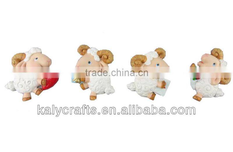 2015 chinese zodiac cartoon sheep resin fridge magnet