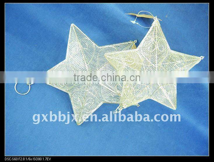 White wire christmas star shape decoration crafts