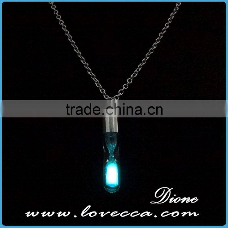 Luminous glass anchor necklace jewelry cheap jewelry glow in the dark