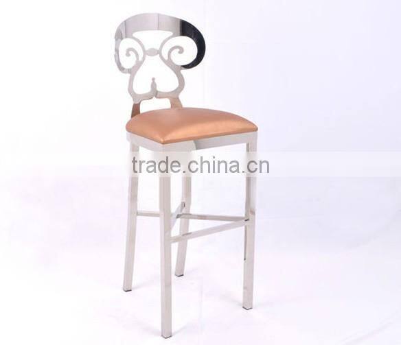 LC05 stainless steel metal bar stool high chair