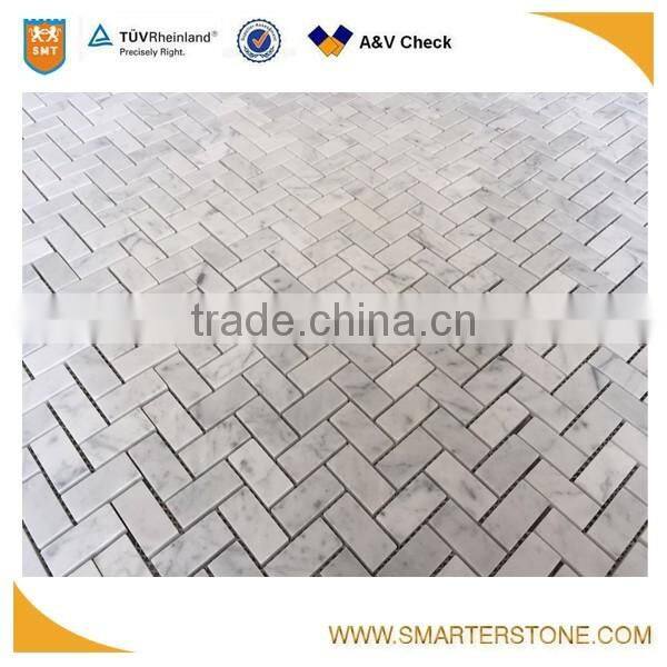 Triangle marble mosaic irregular mosaic carrara white tile