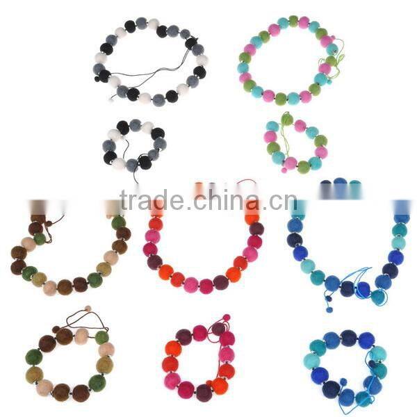 2017 hot new products alibaba website china supplier wedding promotional gift felt fabirc colorful bead landing bracelet design