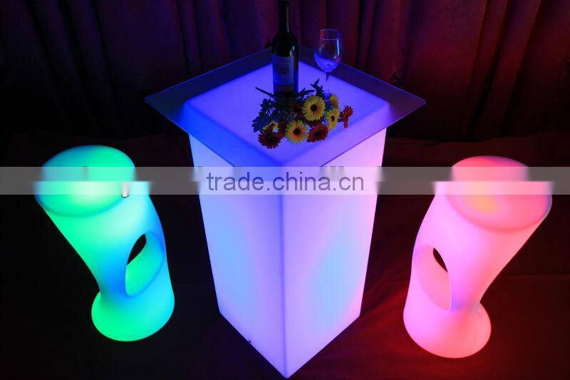 RGB growing plastic light club Led bart table cocktail chair