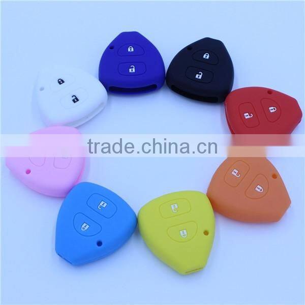 2 Button Silicone Cover Hollowed fit for TOYOTA Corolla Rav4 Yaris Remote Key Case