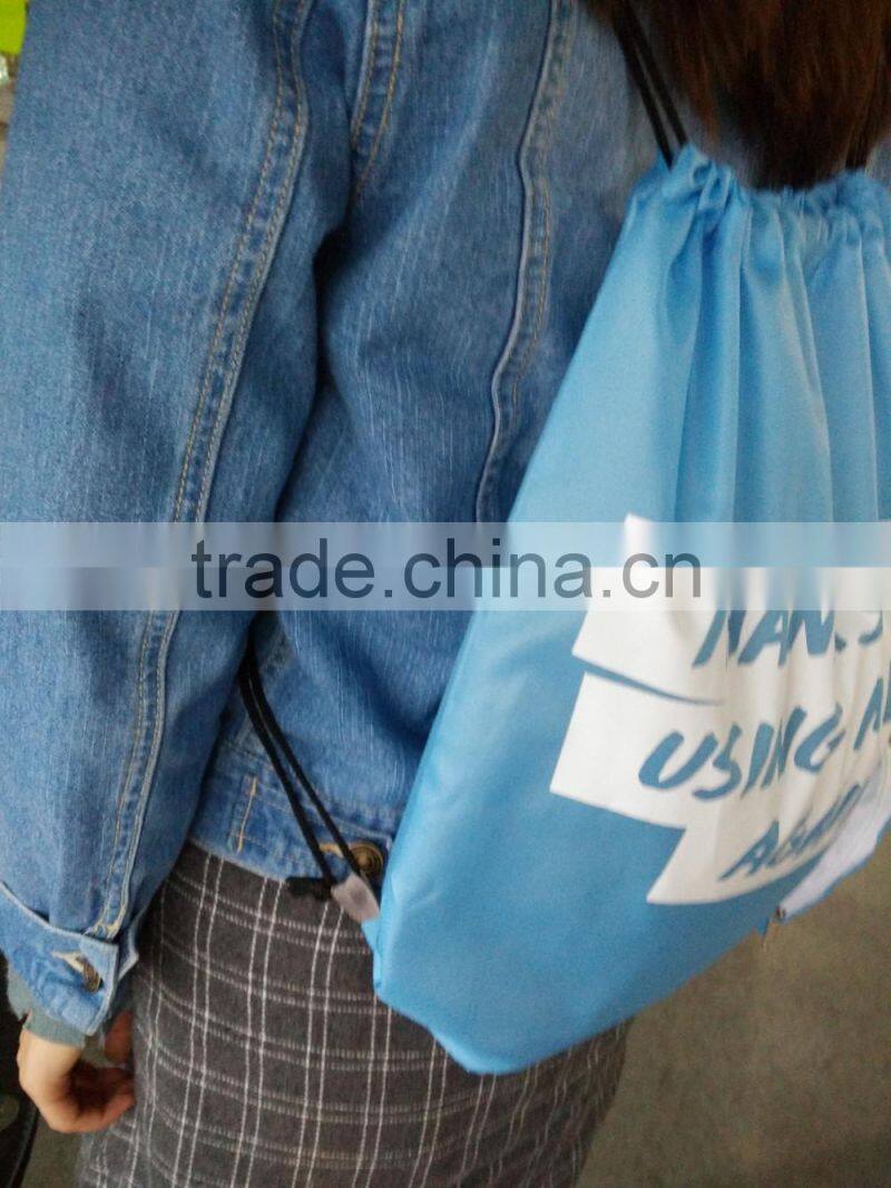 100% Promotional Cinch Pack rpet cinch sports bag with logo printing on the bag and the pouch