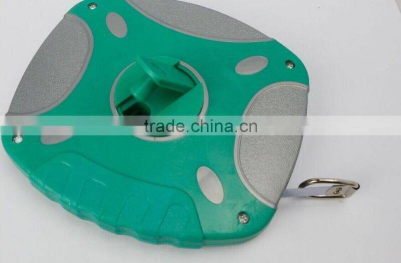 Rubber cover rolling 50m long measuring tape with high quality