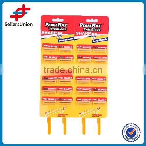 STAINLESS STEEL TWO SIDE SHAVER BLADE WITH PLASTIC HANDLE