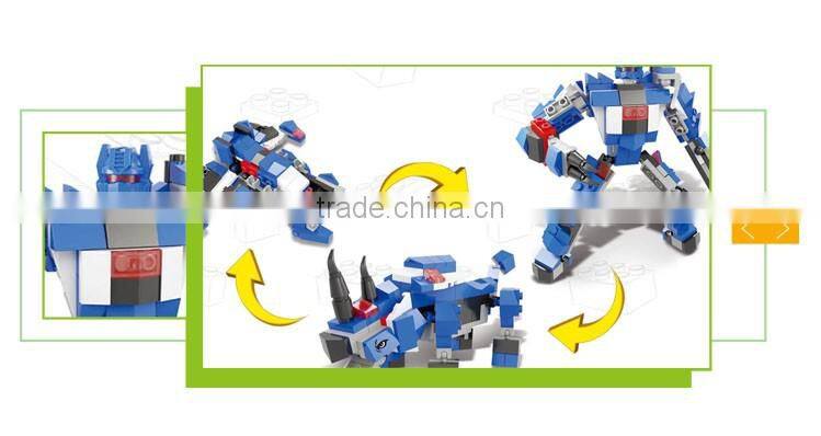 Wholesael kids educational toy robot set deformed 3d building blocks