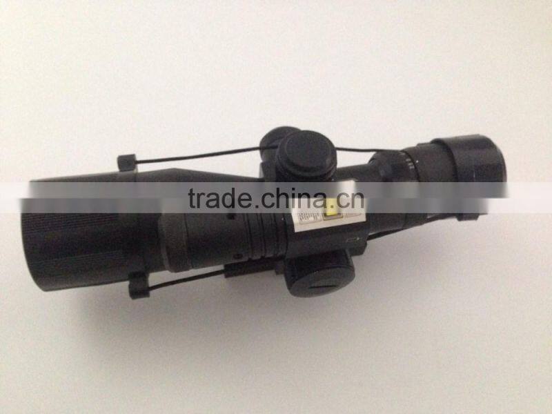 Compact 2.5-10X40 rifle scope red green Mil-Dot Reticle with side attached green laser sight scope with quick release mount