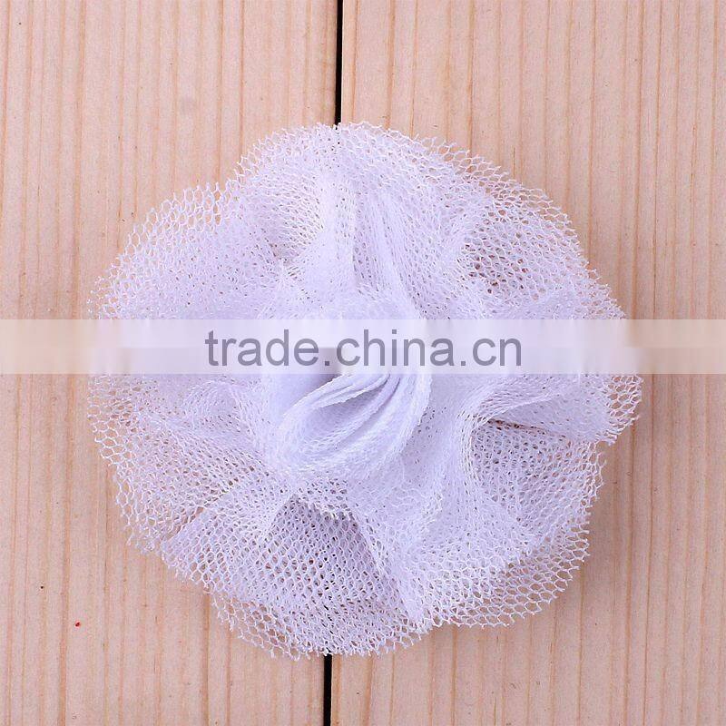 handmade mesh flower clip for kids hair accessories