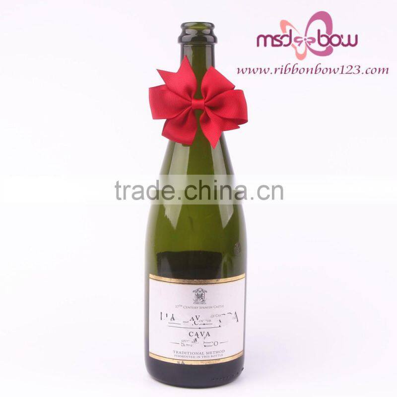 MSD 1"-25mm grosgrain ribbon bow pre-made bow for wine bottle