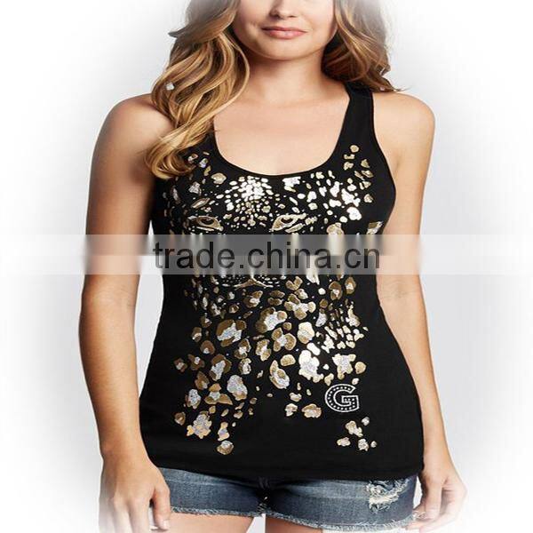 2014 Printed Wholesale 100 Cotton Tank Top Printing Tank Top