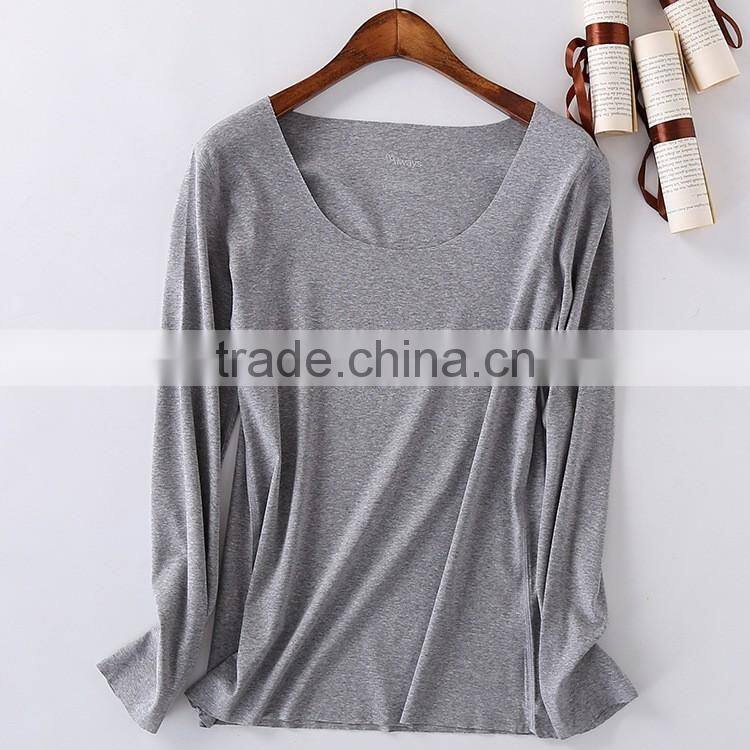 Fashion custom plain long sleeve women bulk wholesale t shirts