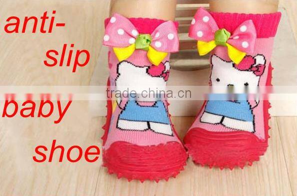 Rubber sole baby sock shoes baby girl shoes