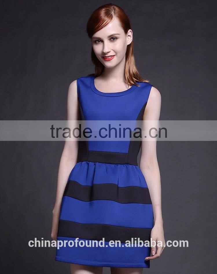 New Design Lady Women's Dresses Latest Fashion Dresses For Ladies Contrast Color Style