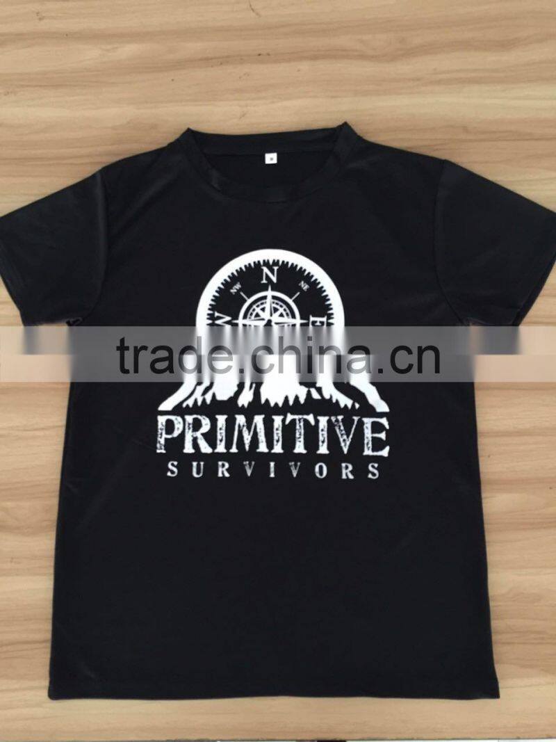 32S soft black polyester tshirt ,100%polyester t shirt in high count