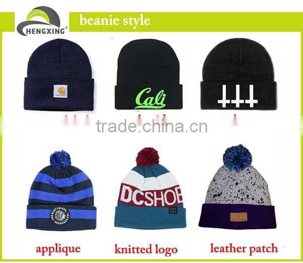 Gray And Purpule Canada Text Custom Knitted Pom Beanie Hat