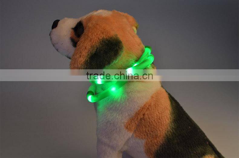 HFR-YD-03wholesale pet PU dog rope LED collar charging warning light