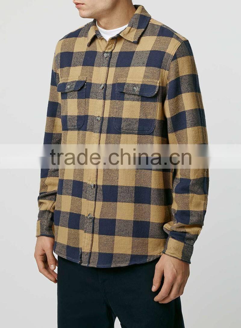 Buffalo Check Long Sleeve Casual Overshirt