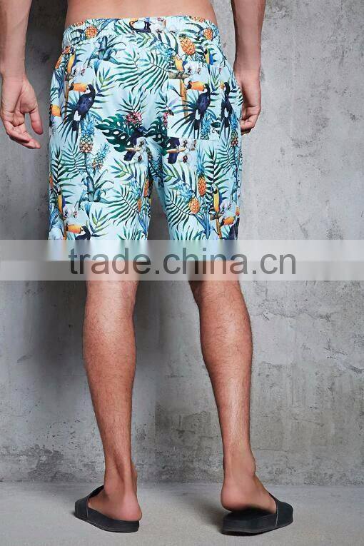 Summer dry fit shorts men sublimation floral printing beach shorts