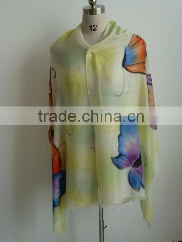 women worsted hand-painted shawl