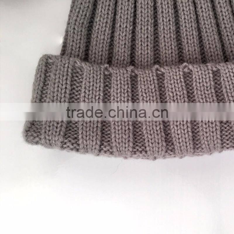 Myfur Wholesale Women Wool Beanie with Genuine Fox Body Fur Bobble