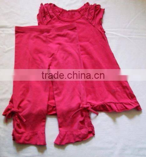 designer clothing manufacturers in China wholesale two piece outfits girls chevron clothing simple design clothes set