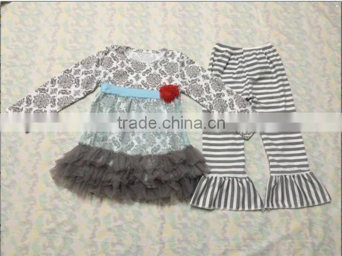 wholesale 2015 new arrive baby girl persnickety spring clothing set girl boutique caprie outfits girl persnickety cotton outfits
