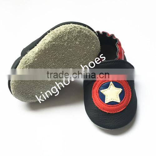 popular design genuine cow leather and hight quality soft sole baby shoes