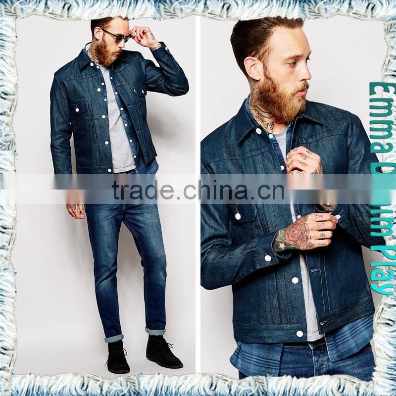 Mens New Design 2016 Spring Indigo Waxed Jean Chic Jackets Coats