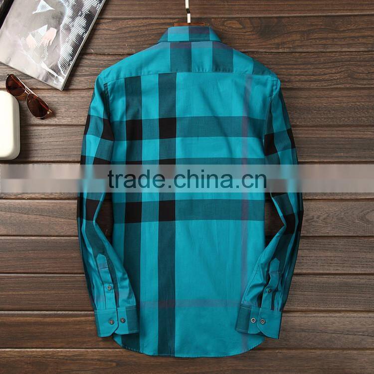 Best price bulk wholesale long sleeve check pattern bright color embroidered shirt