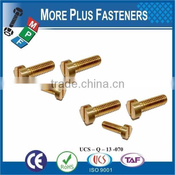 Made in Taiwan High Quality Carbon Steel Copper DIN 84 Saw Slot Drive Cheese Head Machine Metric Bolts