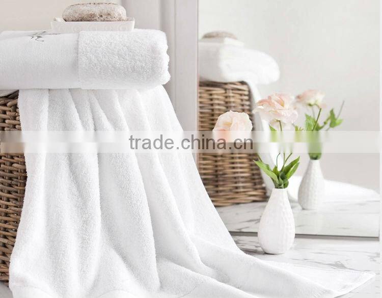 100% cotton luxury custom embroidery logo bath towels