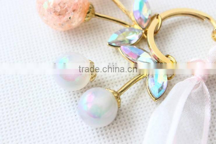 Promotional Gifts,Keychain,Key Chain,Glass Bead Cherry Carabiner Key Rings