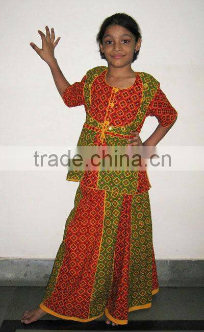 Kids girls cotton Lehenga chaniya choli