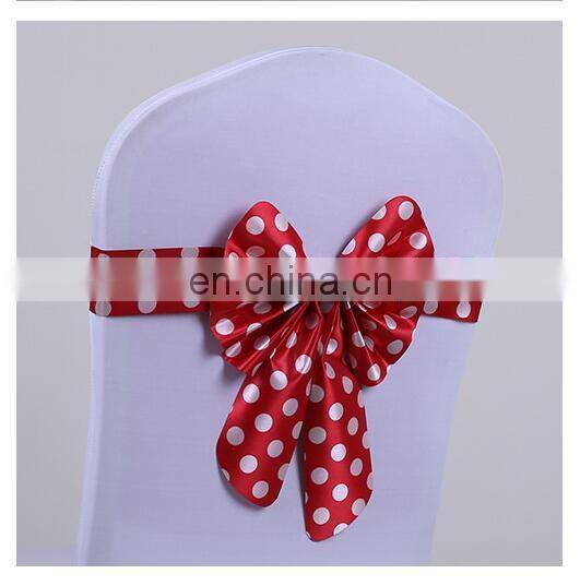 Plain Wholesale Banquet Polka Dot Chair Sash