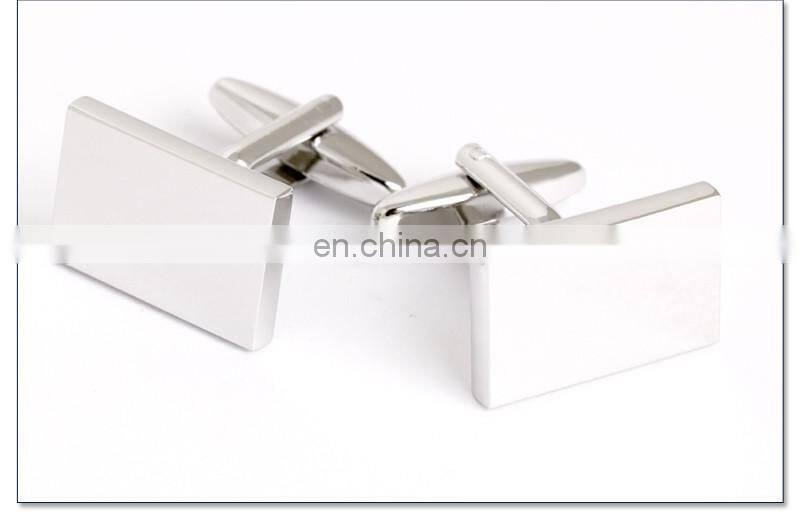 Simple Silver Men Shirt Cufflinks