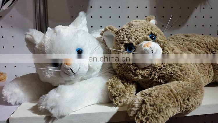 Wholesale cheap realike soft cat big eyes toy for baby sleeping