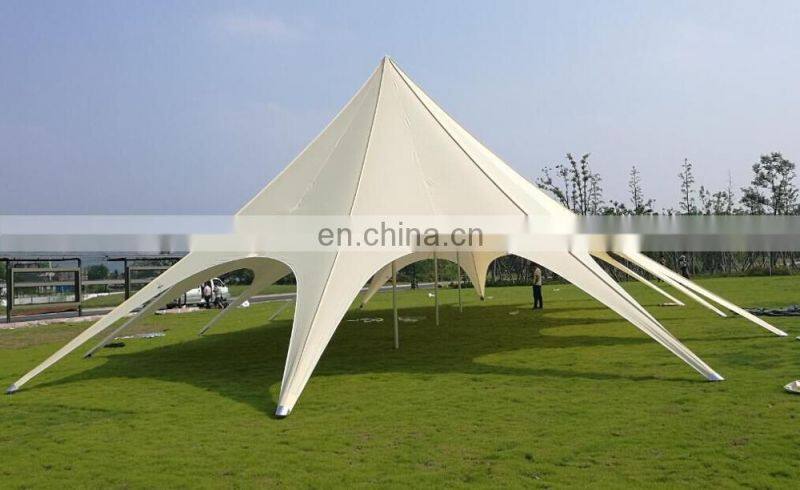 Beige 25x14m big three peak star canopy tent used for 100 people party/event/trade show with factory price