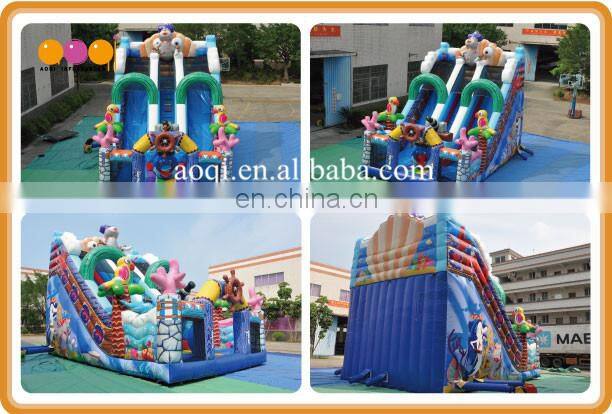 2017 newest style play ground equipment pirate inflatable slide playground toy for sale