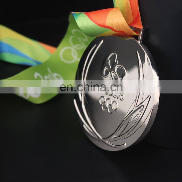Custom brief style sport games with ribbon metal medal
