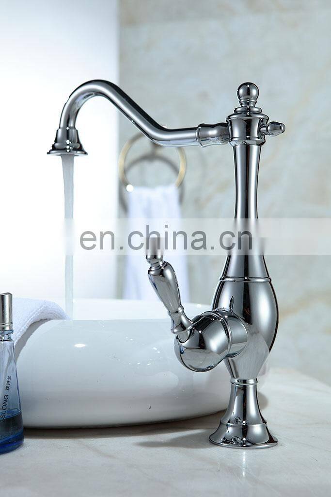 All copper and lead European classic gutters with a standard open-hole kitchen hot water mixer faucet