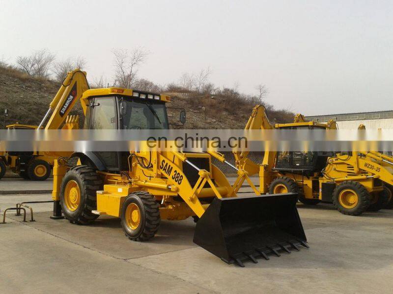 Monoblock High quality 4wd whole frame Backhoe loader 388
