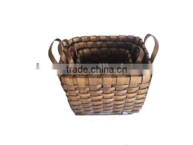 100% Handmade Chipwood basket/ basketcontainer(factory & exporter)