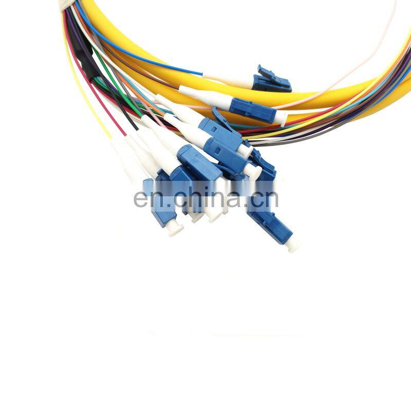 12 Color Fiber LC UPC APC Single mode G652D G657A 0.9mm Fiber Optic Pigtail 12 Cores Fiber Bundle Pigtail